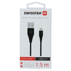 Swissten Провод  USB / USB-C 3.1 Провод 1.5m цена и информация | Кабели для телефонов | pigu.lt