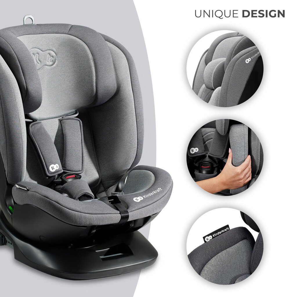 Automobilinė kėdutė Kinderkraft Xpedition 2 i-Size, 0-36 kg, grey kaina ir informacija | Autokėdutės | pigu.lt