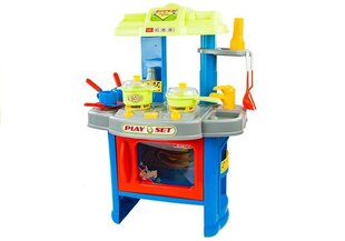Vaikiška virtuvėlė su priedais, mėlyna, 60x27x41 kaina ir informacija | Žaislai mergaitėms | pigu.lt