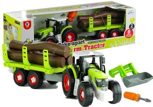 Žaislinis traktorius su rąstais ir atsuktuvu Kamilly kaina ir informacija | Žaislai berniukams | pigu.lt