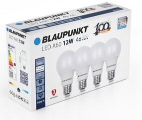 Светодиодная лампочка Blaupunkt E27 A60 1260 lm, 12 Вт, 4000 K, 4 шт. цена и информация | Электрические лампы | pigu.lt
