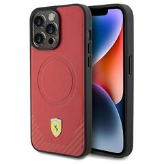 Ferrari FEHMP15LPTER iPhone 15 Pro 6.1" czerwony|red hardcase Carbon Metal Logo MagSafe цена и информация | Чехлы для телефонов | pigu.lt