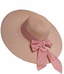Moteriška šiaudinė skrybelė su kabliukais, rožinė цена и информация | Женские шапки | pigu.lt