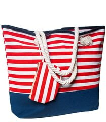Мега большая пляжная сумка-шоппер в полоску цена и информация | Женские сумки | pigu.lt
