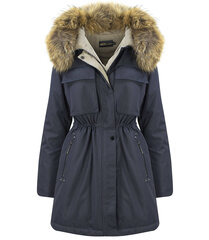 Теплая женская зимняя куртка, утепленный капюшон на меху, пальто. цена и информация | Женские куртки | pigu.lt