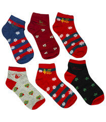 Kalėdinės kojinės moterims, įvairių spalvų, 6 poros цена и информация | Женские носки | pigu.lt
