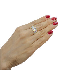 Platus žiedas iš kristalų moterims 12969-225 kaina ir informacija | Žiedai | pigu.lt