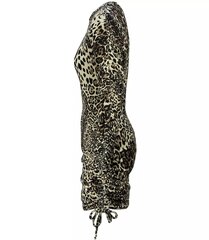 Женское мини-платье с принтом, рюшами, приталенное, на резинке. цена и информация | Платья | pigu.lt