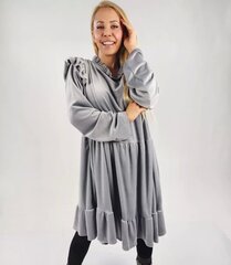 серое коктейльное платье с декоративной бахромой и поясом цена и информация | Платья | pigu.lt