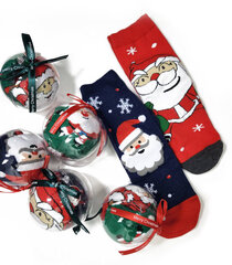 Kalėdinės kojinės moterims, raudonos, 2 poros kaina ir informacija | Moteriškos kojinės | pigu.lt