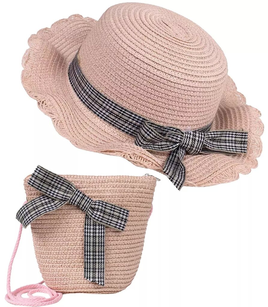 Moteriška skrybelė su maišeliu, rožinė kaina ir informacija | Aksesuarai vaikams | pigu.lt