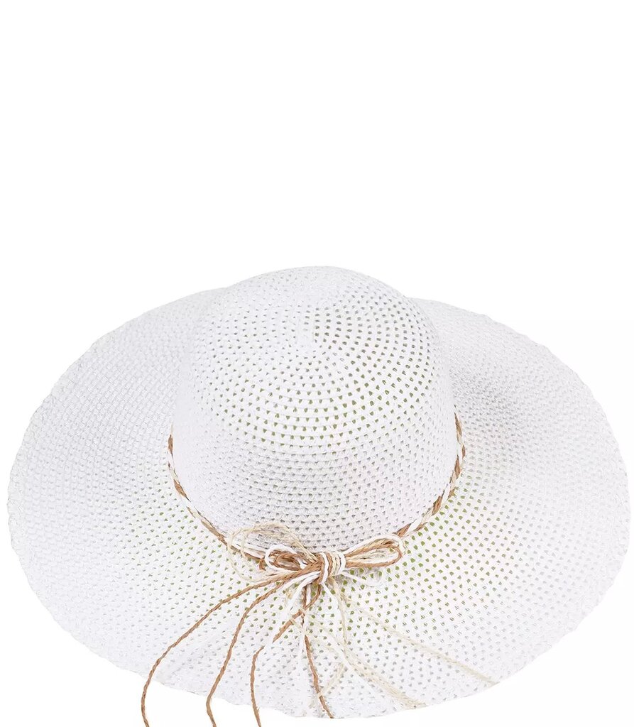 Moteriška šiaudinė skrybelė, balta kaina ir informacija | Kepurės moterims | pigu.lt