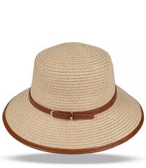 Женская соломенная шляпа с ремешком и отделкой цена и информация | Женские шапки | pigu.lt