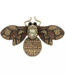 Dekoratyvinė auksinė bičių sagė su cirkoniais moterims 15202 цена и информация | Брошь | pigu.lt