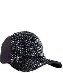 Universali beisbolo kepurė su cirkoniais, juoda kaina ir informacija | Kepurės moterims | pigu.lt
