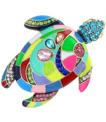 Декоративная брошь черепаха с цирконами цена и информация | Броши | pigu.lt