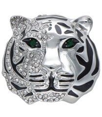 Красивая декоративная серебряная брошь тигр цена и информация | Броши | pigu.lt