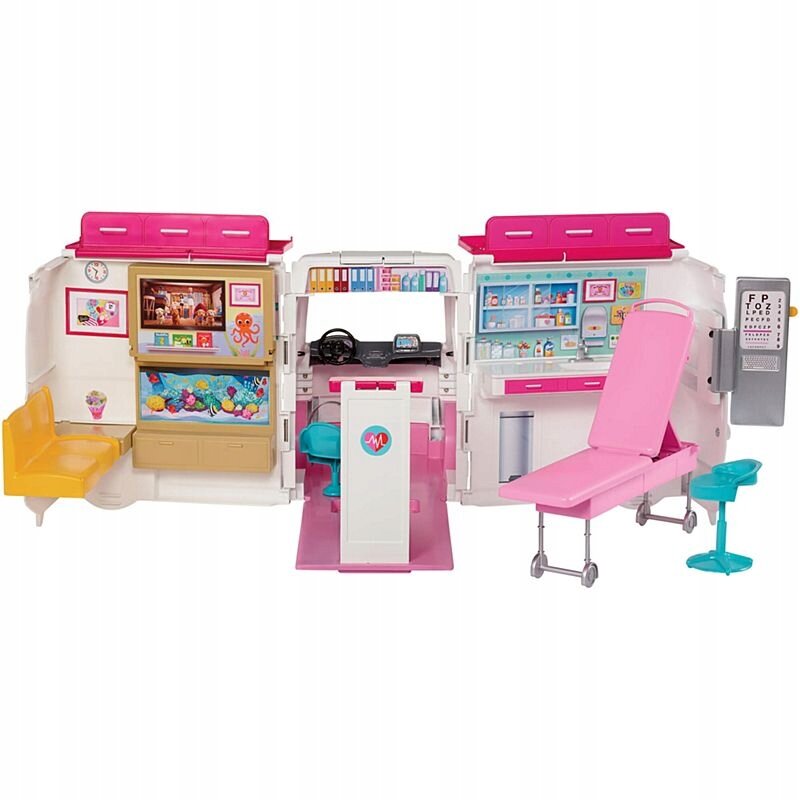 Greitosios pagalbos automobilis Barbie® Mobile Clinic 2in1 Frm19 kaina ir informacija | Žaislai mergaitėms | pigu.lt