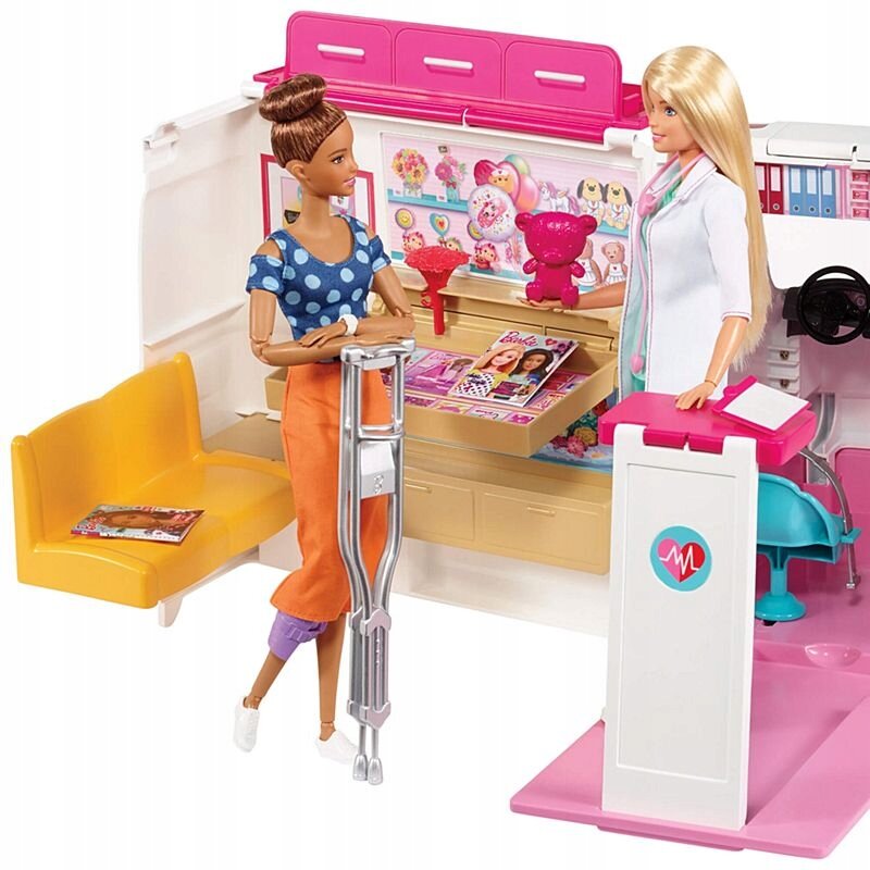Greitosios pagalbos automobilis Barbie® Mobile Clinic 2in1 Frm19 kaina ir informacija | Žaislai mergaitėms | pigu.lt