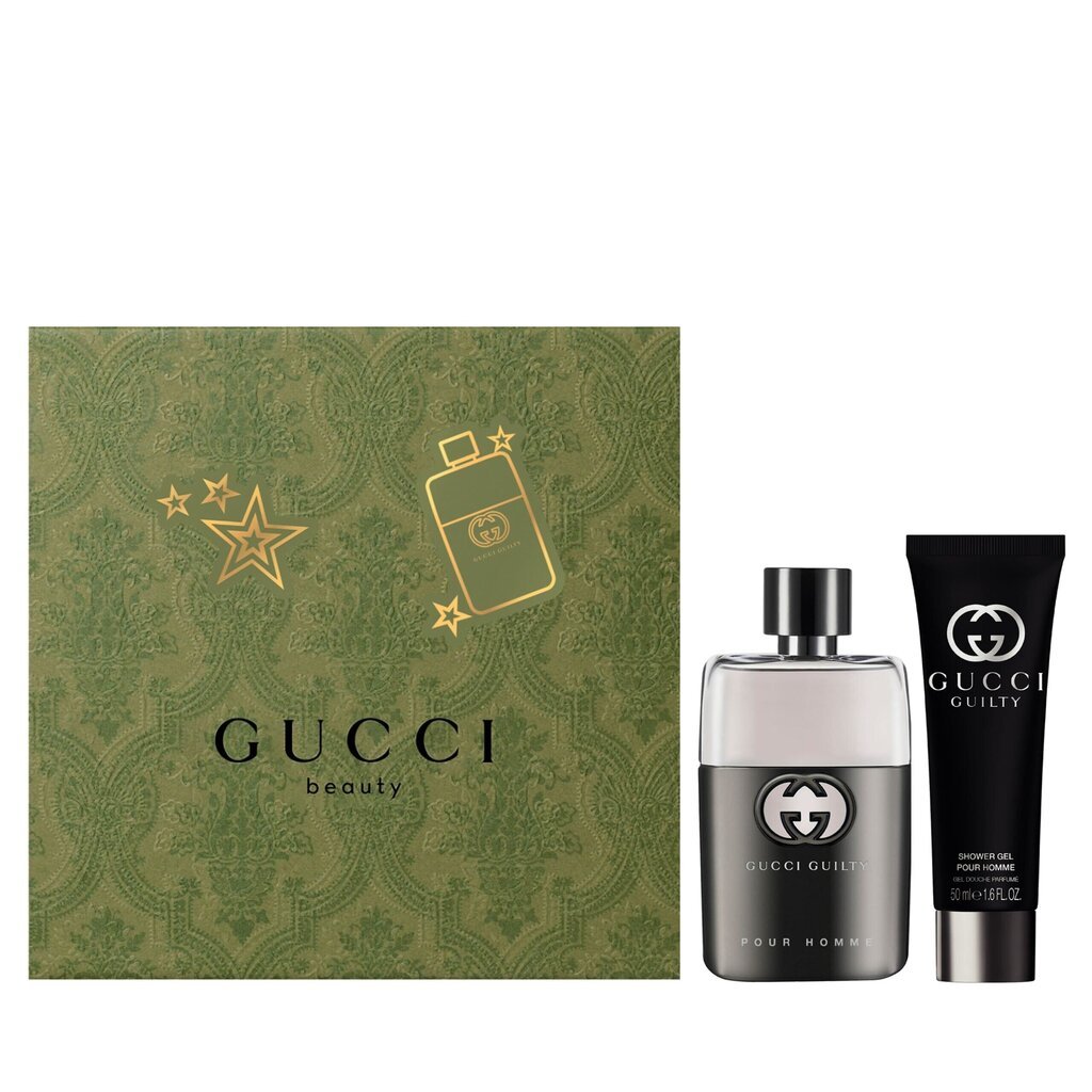 Rinkinys Gucci Guilty vyrams: tualetinis vanduo EDT, 50 ml + dušo želė, 50 ml цена и информация | Kvepalai vyrams | pigu.lt