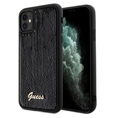 Guess GUHCN61PSFDGSK iPhone 11 | Xr 6.1" czarny|black hardcase Sequin Script Metal цена и информация | Чехлы для телефонов | pigu.lt