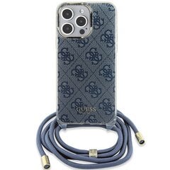 Guess GUHCP15XHC4SEB iPhone 15 Pro Max 6.7" niebieski|blue hardcase Crossbody Cord 4G Print цена и информация | Чехлы для телефонов | pigu.lt