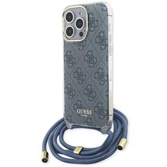 Guess GUHCP15XHC4SEB iPhone 15 Pro Max 6.7" niebieski|blue hardcase Crossbody Cord 4G Print цена и информация | Чехлы для телефонов | pigu.lt