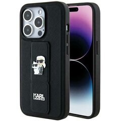 Karl Lagerfeld KLHCP13LGSAKCPK iPhone 13 Pro | 13 6.1" czarny|black hardcase Gripstand Saffiano Karl&Choupette Pins цена и информация | Чехлы для телефонов | pigu.lt