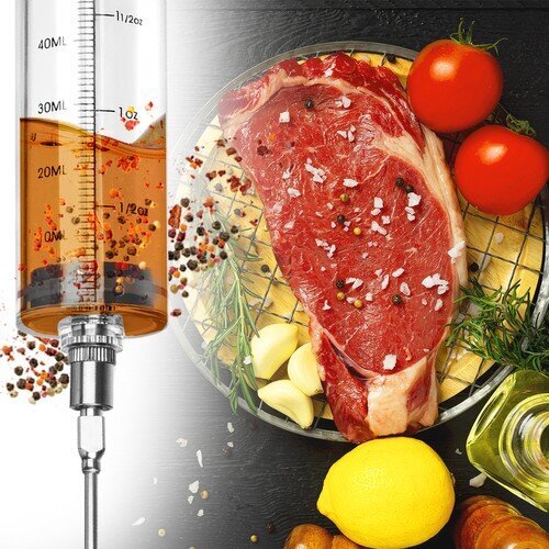 Ruhhy mėsos injektorius + 3 adatos kaina ir informacija | Indai, lėkštės, pietų servizai | pigu.lt