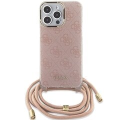 Guess GUHCP15LHC4SEP iPhone 15 Pro 6.1" różowy|pink hardcase Crossbody Cord 4G Print цена и информация | Чехлы для телефонов | pigu.lt