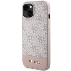 Guess GUHCP15SG4GLPI iPhone 15 | 14 | 13 6.1" różowy|pink hard case 4G Stripe Collection цена и информация | Чехлы для телефонов | pigu.lt