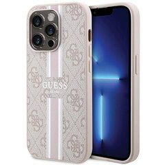 Guess GUHMP15LP4RPSP iPhone 15 Pro 6.1" różowy|pink hardcase 4G Printed Stripes MagSafe цена и информация | Чехлы для телефонов | pigu.lt