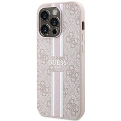 Guess GUHMP15LP4RPSP iPhone 15 Pro 6.1" różowy|pink hardcase 4G Printed Stripes MagSafe цена и информация | Чехлы для телефонов | pigu.lt