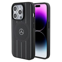 Mercedes MEHMP15L23RHSK iPhone 15 Pro 6.1" czarny|black hardcase Stripes Pattern Leather MagSafe цена и информация | Чехлы для телефонов | pigu.lt