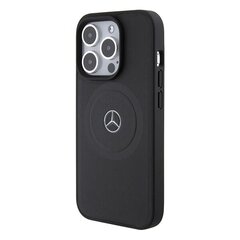 Mercedes MEHMP15X23RMMK iPhone 15 Pro Max 6.7" czarny|black hardcase Crossed Lines Pattern Leather MagSafe цена и информация | Чехлы для телефонов | pigu.lt