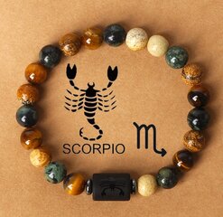 Akmeninė apyrankė su zodiako ženklu Skorpionas kaina ir informacija | Apyrankės moterims | pigu.lt