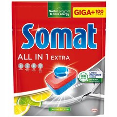 Somat All indaplovės tabletės All in One Extra, 100 vnt. kaina ir informacija | Somat Virtuvės, buities, apyvokos prekės | pigu.lt
