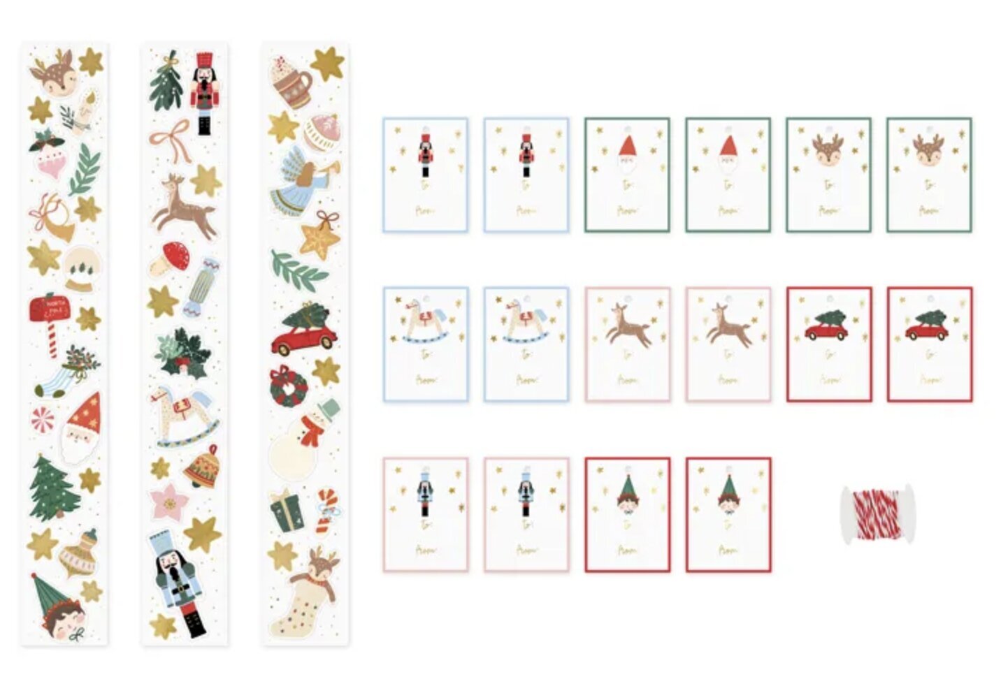 Kalėdiniai lipdukai, 52 vnt. kaina ir informacija | Dekoracijos šventėms | pigu.lt