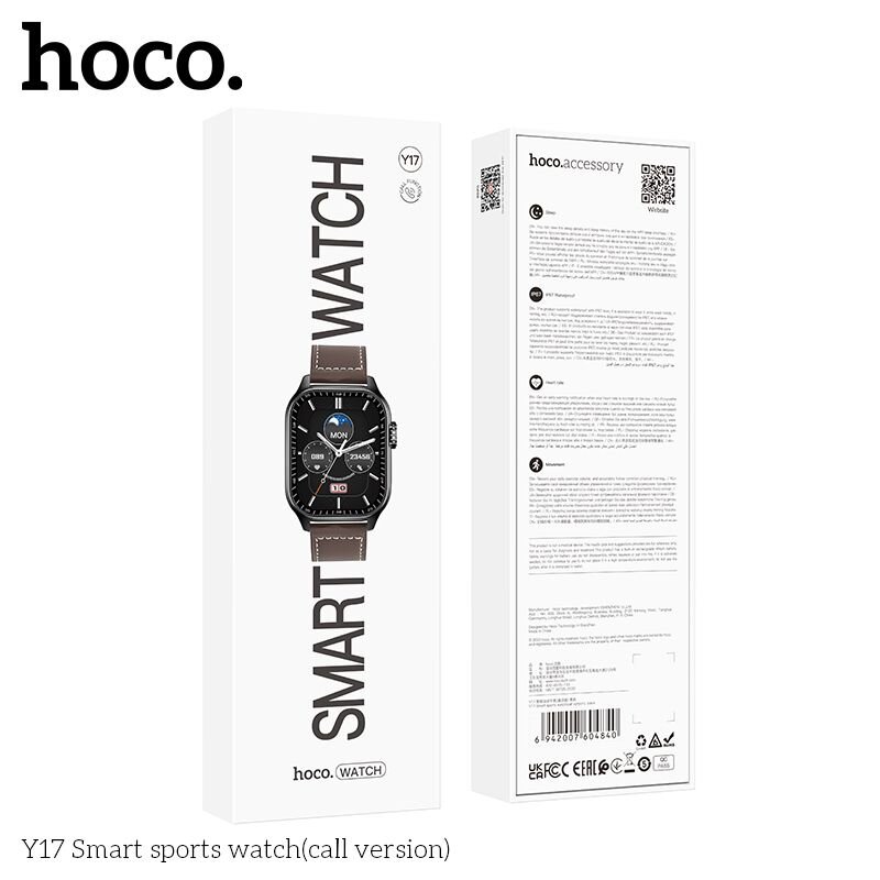 Hoco Y17 Black kaina ir informacija | Išmanieji laikrodžiai (smartwatch) | pigu.lt
