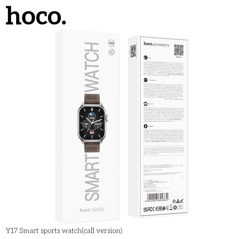 Hoco Y17 Silver kaina ir informacija | Išmanieji laikrodžiai (smartwatch) | pigu.lt