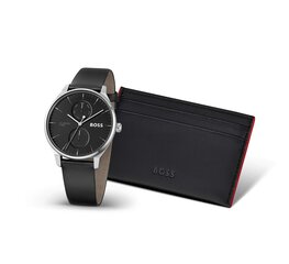 Подарочный набор с часами Boss и чехлом для карточек цена и информация | Мужские часы | pigu.lt