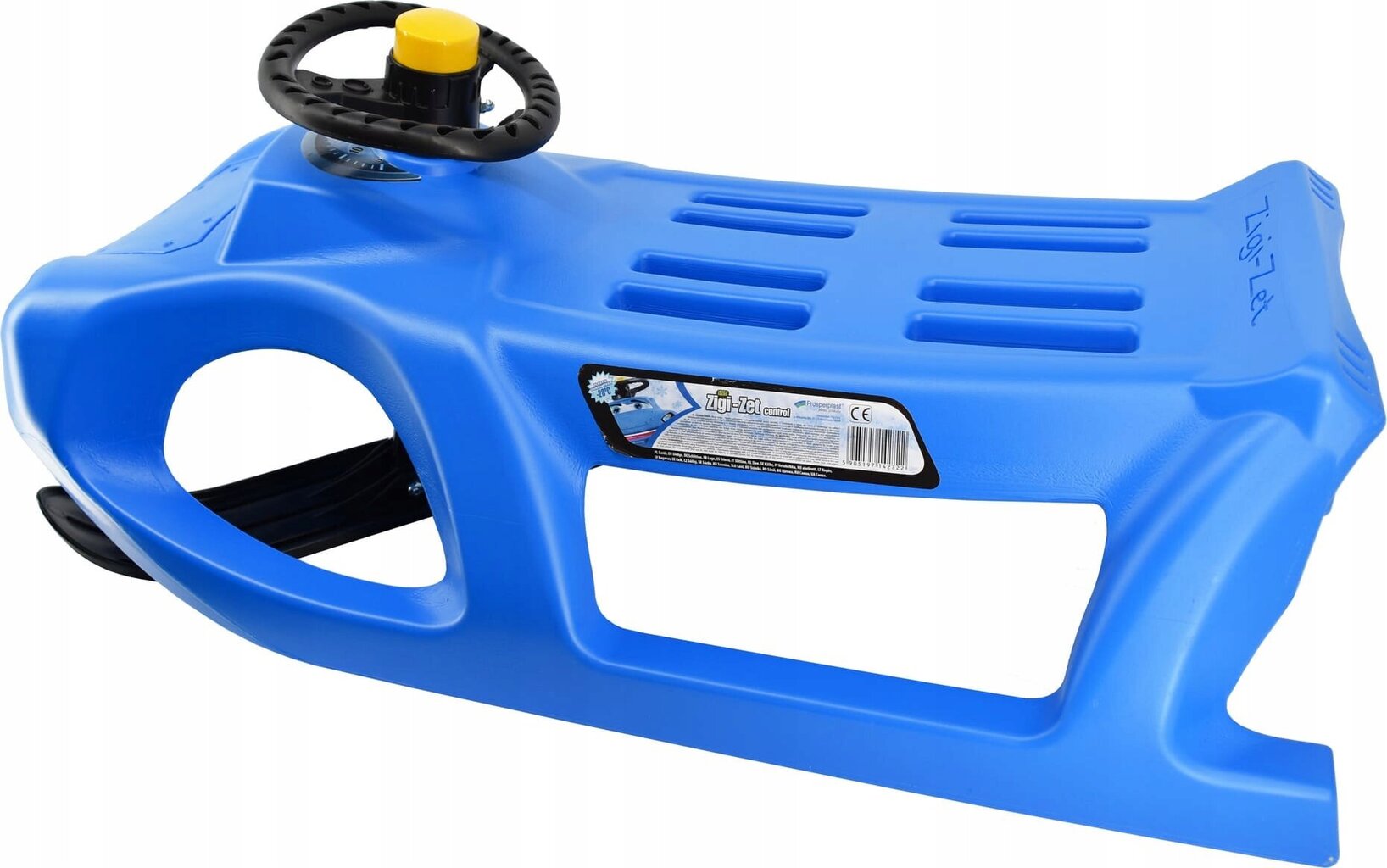 Plastikinės rogės su valdomu vairu Prosperplast Zigi Zet Control, mėlynos kaina ir informacija | Rogutės | pigu.lt