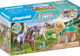 71356 PLAYMOBIL® Horses of Waterfall 3 arkliai su priedais kaina ir informacija | Konstruktoriai ir kaladėlės | pigu.lt