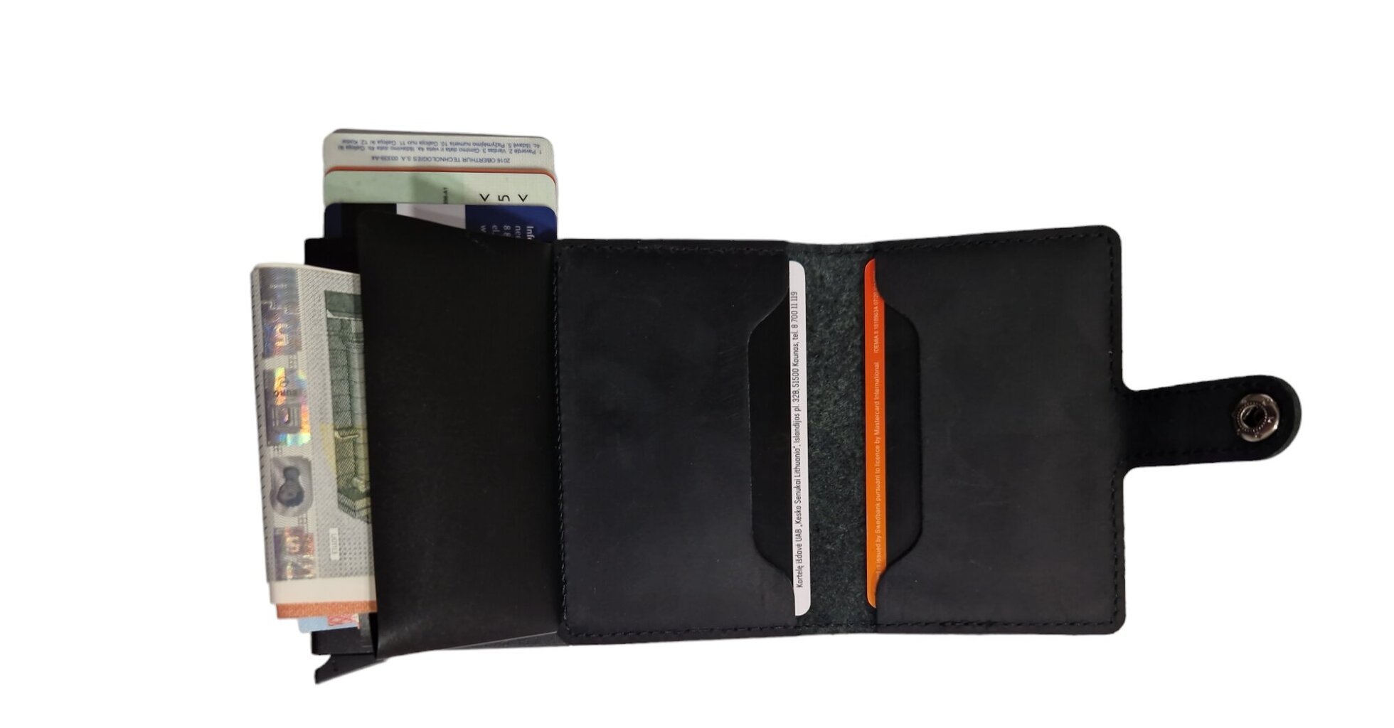 Natūralios odos kortelių piniginė bluokuojanti RFID - TeamBa kaina ir informacija | Vyriškos piniginės, kortelių dėklai | pigu.lt