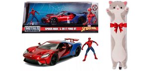 Transporto priemonė su figūrėle Jada Toys Marvel Spiderman (Žmogus Voras) Ford GT ir pagalvė Katė, 50 cm kaina ir informacija | Žaislai berniukams | pigu.lt