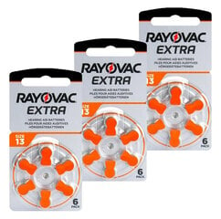 Элементы Rayovac Extra Advanced 13 (PR48) для слуховых аппаратов, 18 шт. цена и информация | Батарейки | pigu.lt