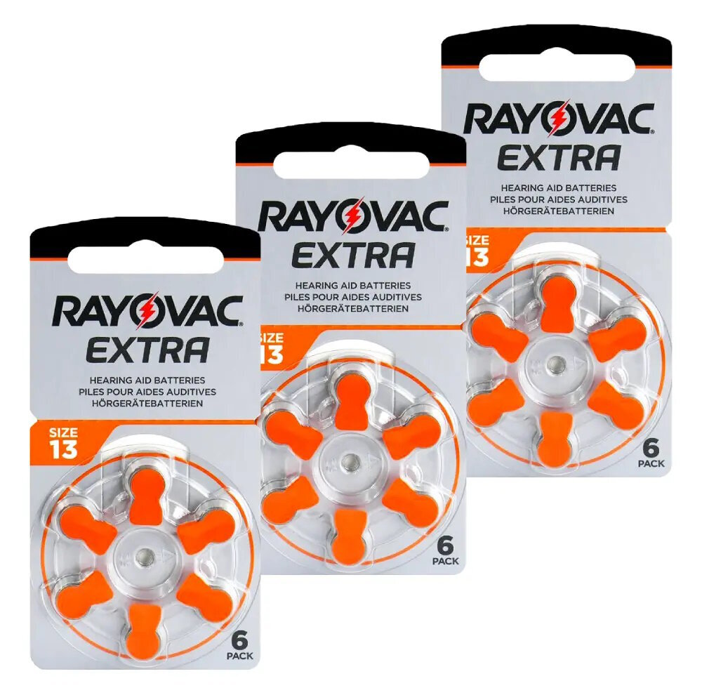 Rayovac Extra Advanced 13 (PR48) elementai klausos aparatams, 18 vnt. kaina ir informacija | Elementai | pigu.lt