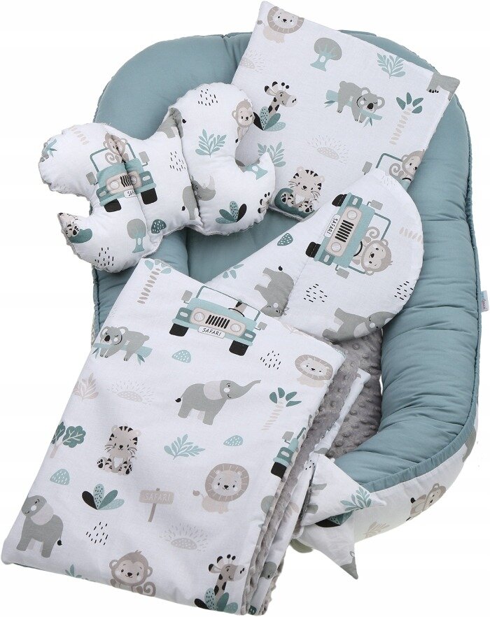Kūdikio lizdelis su priedais, pilkas kaina ir informacija | Vokeliai, miegmaišiai, pagalvės | pigu.lt