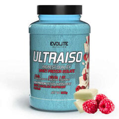 Išrūgų izoliatas EvoLite UltraIso White Chocolate Raspberry, 900g kaina ir informacija | Baltymai | pigu.lt