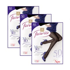 Женские колготки 50 den Favorite 42141 чёрные, 3 шт цена и информация | Колготки | pigu.lt